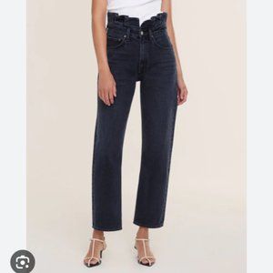 AGOLDE Lettuce Waistband Jeans In Shambles Size 32 Straight Leg High Ris…